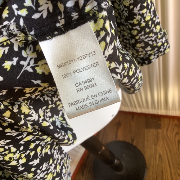 Carolina Belle Montreal Blouse Black Yellow Floral Pull On Top 3/4 Sleeves 1X - Picture 3 of 9